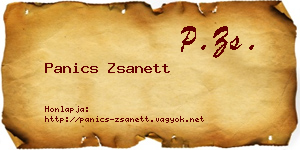 Panics Zsanett névjegykártya